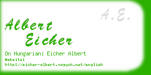 albert eicher business card